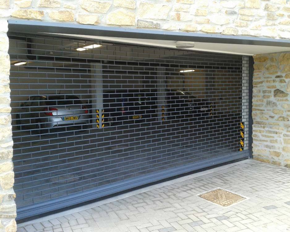 One of our Secureovision roller shutters installed in a carpark.